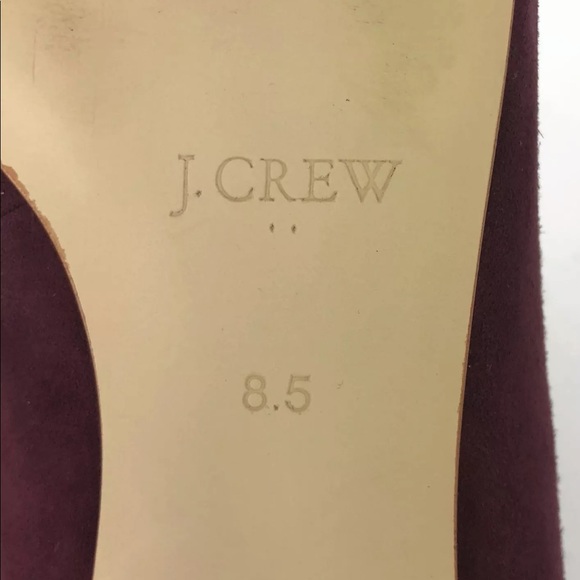 J.Crew Lily Suede Covered Heel Wine Color Sz 8.5 - Picture 8 of 8